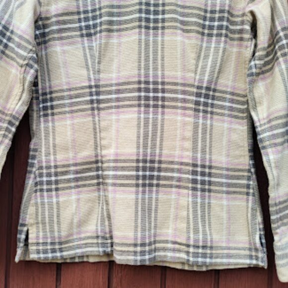 PATAGONIA | Brown Long Sleeve Fjord Plaid Flannel Cotton Shirt Mojave Khaki 6 - Picture 7 of 11